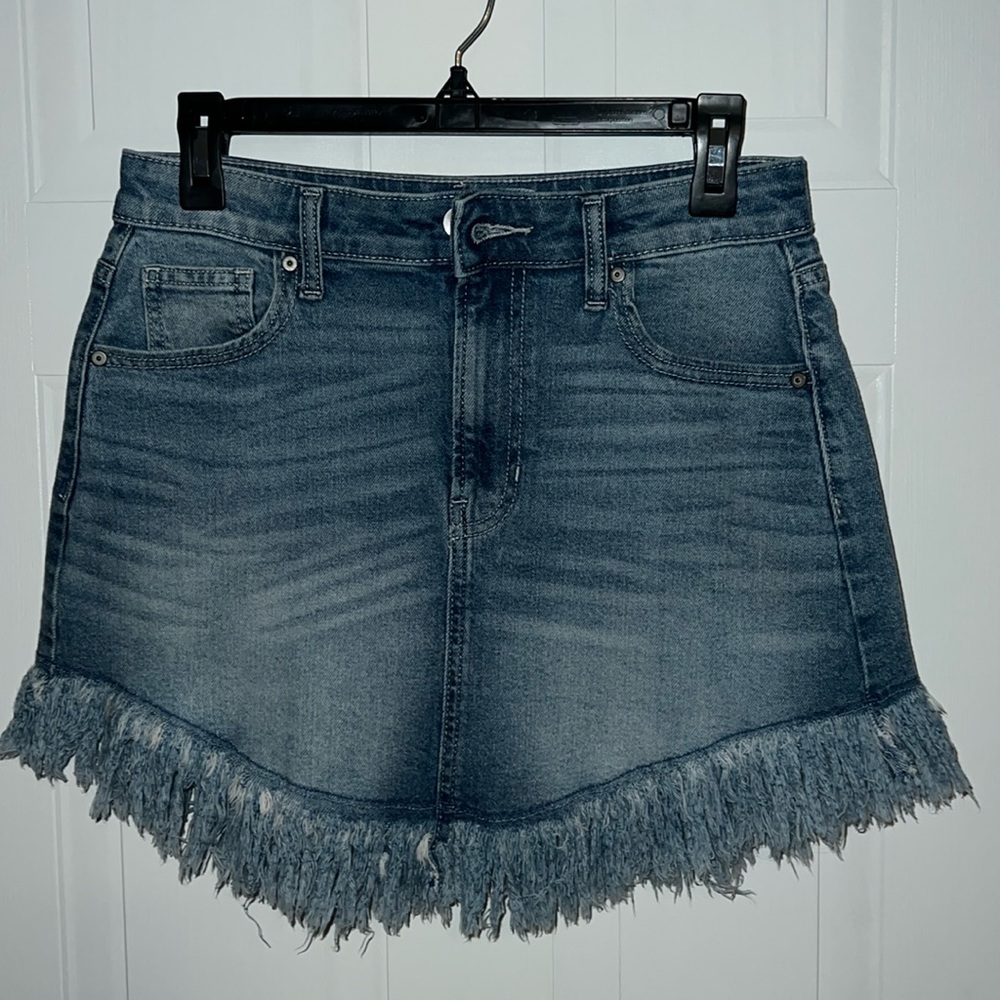 Jean Skirt Fringed